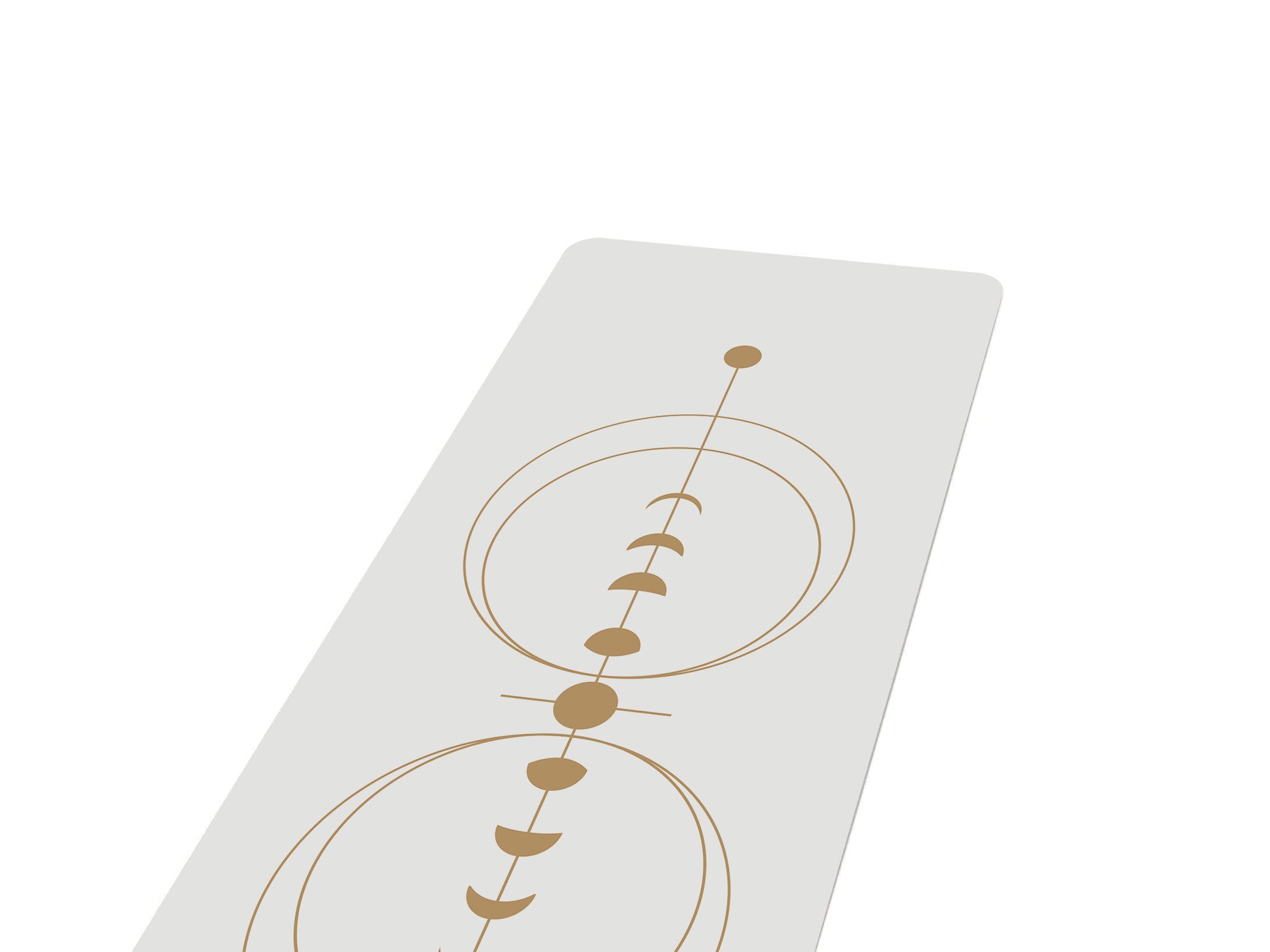 White yoga mat with golden sun design