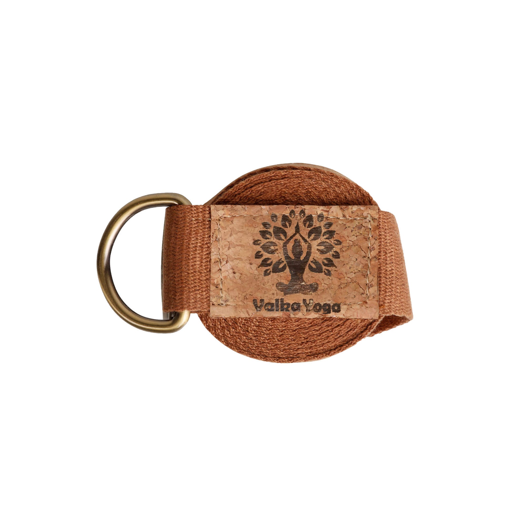 Cotton yoga strap - brown