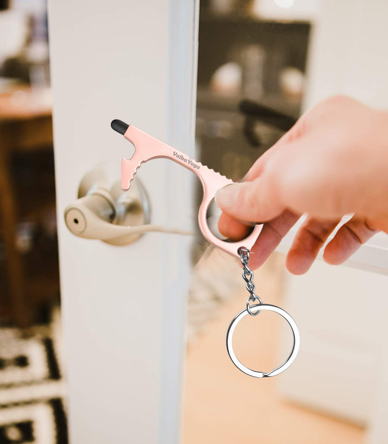 Copper door opener keychain
